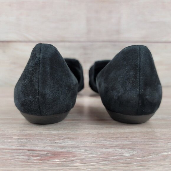Eileen Fisher Fuller Black Suede Flats Women's Size 10 Pointed-Toe D'Orsay Shoes - Picture 5 of 7